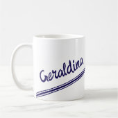 Mug Nom Bleu fantaisie sur Blanc clair (Gauche)