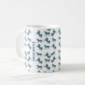 Mug Nom bleu mou Monogram Unicorn Motif (Devant gauche)