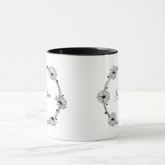 Mug Nom botanique noir et blanc (Centre)