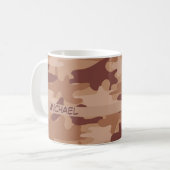 Mug Nom bronzage Brown de camouflage de Camo (Devant gauche)