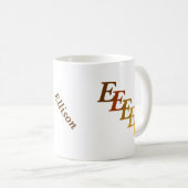 Mug - Nom Brown avec initiales (Devant droit)