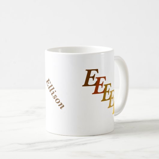 Mug - Nom Brown avec initiales (Devant droit)