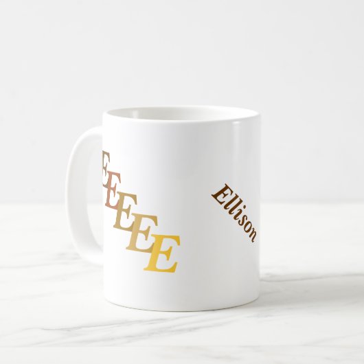 Mug - Nom Brown avec initiales (Devant gauche)
