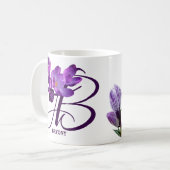 Mug Nom Bryony personnalisable Fleurs violettes monogr (Devant gauche)