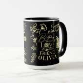Mug Nom calligraphié moderne et élégant pour l'anniver (Devant droit)