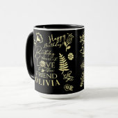Mug Nom calligraphié moderne et élégant pour l'anniver (Devant gauche)