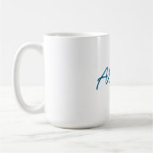 Mug Nom Calligraphie Script Plain Simple Blanc Bleu (Gauche)