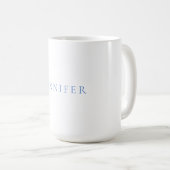 Mug Nom Calligraphie Script Simple Blanc Bleu (Devant droit)