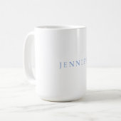 Mug Nom Calligraphie Script Simple Blanc Bleu (Devant gauche)