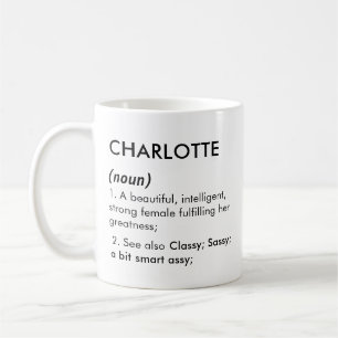 Mug Nom Charlotte, Nom modifiable, Nom personnalisé
