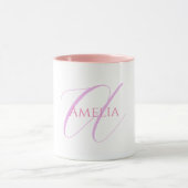 Mug Nom Chic Monogramme Lettre initiale Calligraphie (Centre)