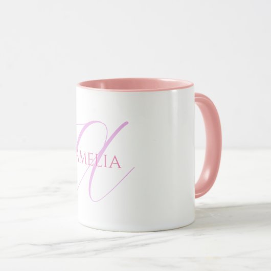 Mug Nom Chic Monogramme Lettre initiale Calligraphie (Devant droit)