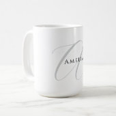 Mug Nom chic monogramme lettre initiale calligraphie (Devant gauche)