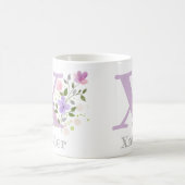 Mug Nom chrétien et motif floral initial (Centre)