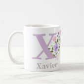 Mug Nom chrétien et motif floral initial (Gauche)