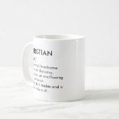 Mug Nom chrétien, Nom modifiable, Nom personnalisé (Devant gauche)