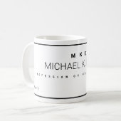 Mug Nom commercial de la profession moderne blanc (Devant gauche)