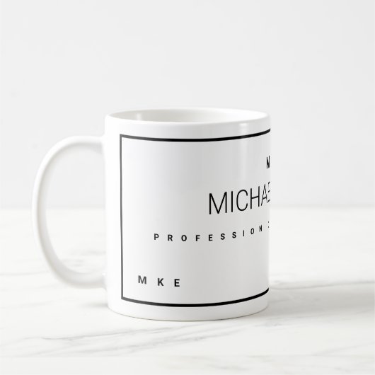 Mug Nom commercial de la profession moderne blanc (Gauche)