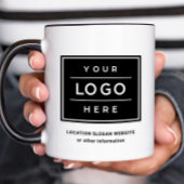 Mug Nom commercial noir personnalisé et logo