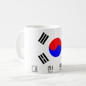 Mug nom coréen des textes de pays de drapeau de la (Devant gauche)