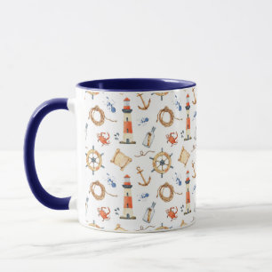 Mug Nom Customisé nautique Marine Bleu