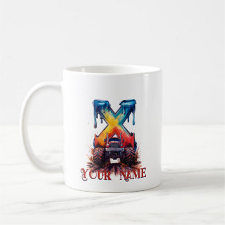 Mug Nom customisé 'X' Boue Splatter Camion Monstrous