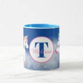 Mug Nom d'ajout de licornes jouées (Centre)