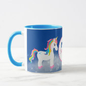 Mug Nom d'ajout de licornes jouées (Gauche)