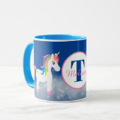 Mug Nom d'ajout de licornes jouées (Devant gauche)