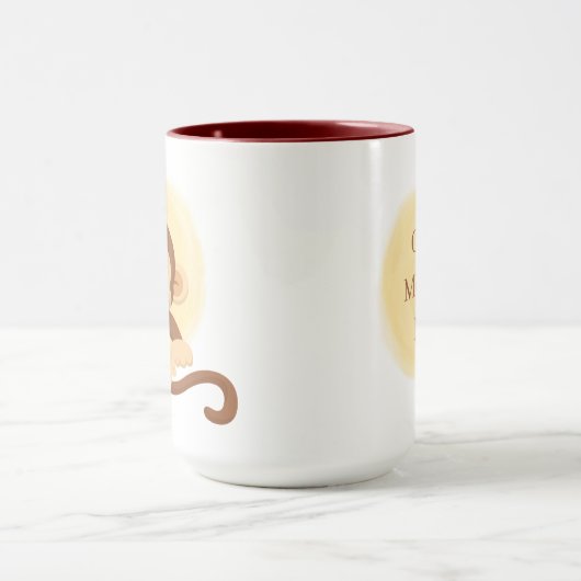 Mug nom d'ajout de singe monogramme (Centre)