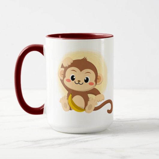 Mug nom d'ajout de singe monogramme (Gauche)