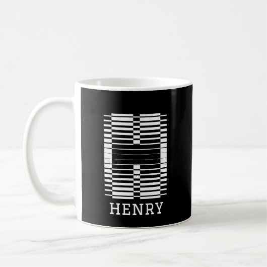 MUG NOM D'ALPHABET H - INITIAL H - NOM PERSONNALISÉ (Gauche)