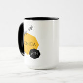 Mug Nom d'ami de ruche d'abeille mignonne jaune noir m (Devant gauche)