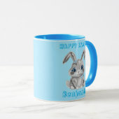 Mug Nom d'Aqua Bunny de Pâques gris (Devant droit)