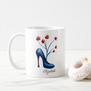 Mug Nom d'art de bouquet de chaussure et de fleur de