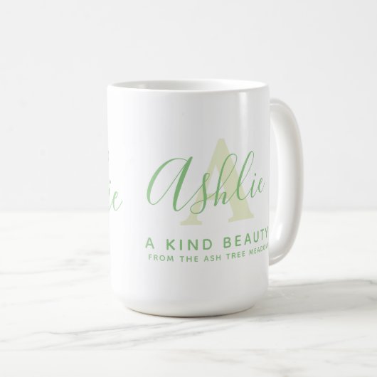 Mug Nom d'Ashlie signification et monogramme Un texte  (Devant droit)