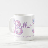 Mug Nom de Bella signifiant fleur de coeur B monogramm (Devant gauche)