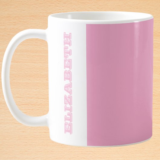 Mug Nom de bloc rose moderne personnalisé