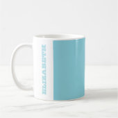 Mug Nom de bloc Turquoise moderne personnalisé (Gauche)