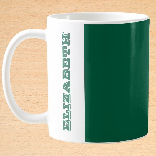Mug Nom de bloc vert moderne personnalisé