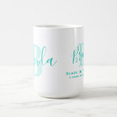 Mug Nom de Brenda signifiant monogramme B texte turquo (Centre)