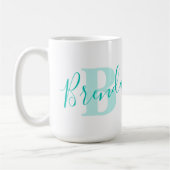 Mug Nom de Brenda signifiant monogramme B texte turquo (Gauche)