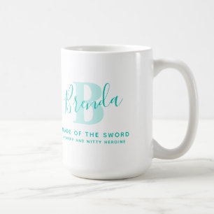 Mug Nom de Brenda signifiant monogramme B texte turquo