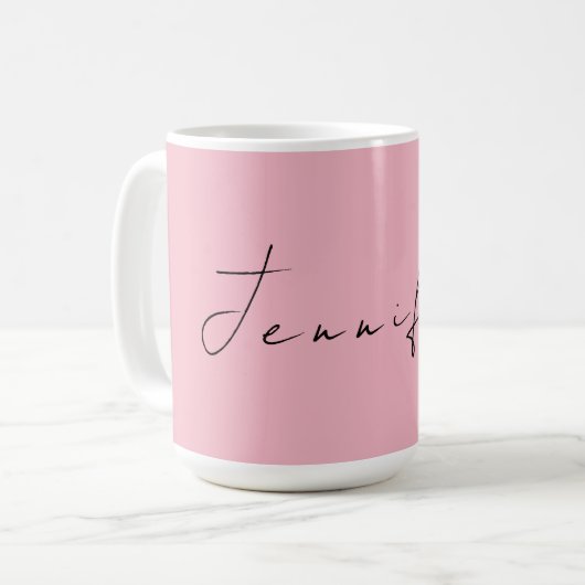 Mug Nom de calligraphie professionnel rose clair fémin (Devant gauche)