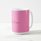Mug Nom de calligraphie professionnelle rose personnal (Devant droit)