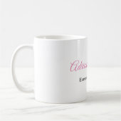 Mug Nom de calligraphie simple noir blanc rose (Gauche)