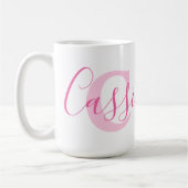 Mug Nom de cassie signification et monogramme de texte (Gauche)