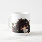Mug Nom de chat anime café drôle Chibi (Devant gauche)