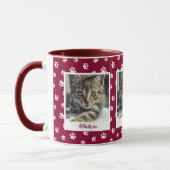 Mug Nom de chat mignon & Photo Empreintes de pattes ro (Gauche)