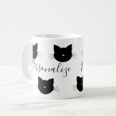 Mug Nom de chat noir personnalisé (Devant gauche)